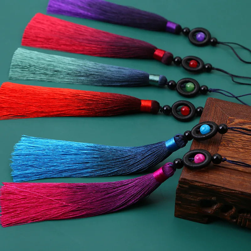 2pcs/lot 16cm Polyester Silk Tassel Colorful Cotton Tassels Trim