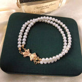 2pcs/lot 20x9.5mm CZ-inlaid Pearl Bracelet Buckle