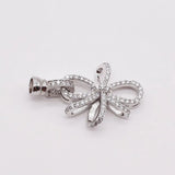 2pcs 21x33mm Women's Bow CZ Pearl Bracelet Buckle