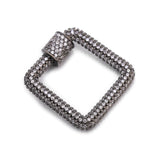 2pcs 24x22.5mm Crystal Zirconia Clasp Cross Lock Pave Carabiner Jewelry Findings