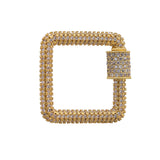 2pcs 24x22.5mm Crystal Zirconia Clasp Cross Lock Pave Carabiner Jewelry Findings