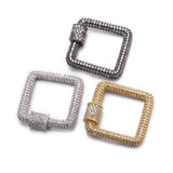 2pcs 24x22.5mm Crystal Zirconia Clasp Cross Lock Pave Carabiner Jewelry Findings