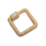 2pcs 24x22.5mm Crystal Zirconia Clasp Cross Lock Pave Carabiner Jewelry Findings