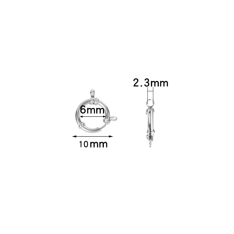 2pcs Stainless Steel Sailor Clasps Charm Bracelet End Clasps
