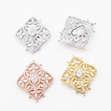 2pcs 32mm CZ Micro Rhombus Clasp Golden Plated