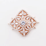 2pcs 32mm CZ Micro Rhombus Clasp Golden Plated