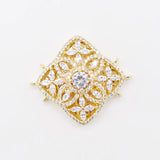 2pcs 32mm CZ Micro Rhombus Clasp Golden Plated