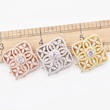 2pcs 32mm CZ Micro Rhombus Clasp Golden Plated