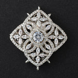 2pcs 32mm CZ Micro Rhombus Clasp Golden Plated