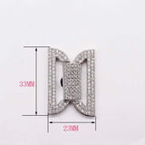 2pcs/lot 33x23mm Women's High Quality Zircon Bracelet Clasp