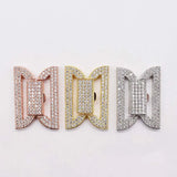 2pcs/lot 33x23mm Women's High Quality Zircon Bracelet Clasp