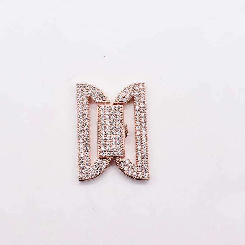 2pcs/lot 33x23mm Women's High Quality Zircon Bracelet Clasp