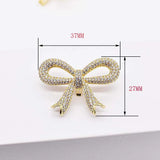 2pcs 37x27mm High Qualit bow CZ-inlaid Pearl Bracelet Buckle
