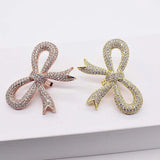 2pcs 37x27mm High Qualit bow CZ-inlaid Pearl Bracelet Buckle
