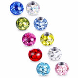 2pcs/lot 4mm 316L Stainless Steel Epoxy Crystal Ball Body Piercing Jewelry PL12