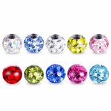 2pcs/lot 4mm 316L Stainless Steel Epoxy Crystal Ball Body Piercing Jewelry PL12
