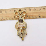 2pcs 65X25mm Women's CZ Pearl Bracelet Buckle