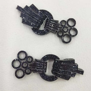 2pcs 65X25mm Women's CZ Pearl Bracelet Buckle