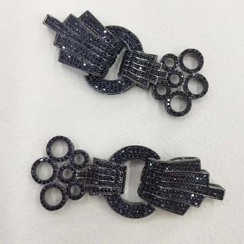 2pcs/lot CZ-inlaid Pearl Bracelet Buckle 65X25mm