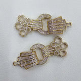 2pcs 65X25mm Women's CZ Pearl Bracelet Buckle