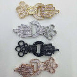 2pcs 65X25mm Women's CZ Pearl Bracelet Buckle