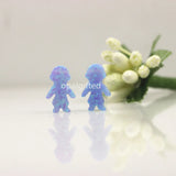 (2pcs/lot) 8.5*13mm Synthetic Opal Boy or Girl Gems with Side Hole