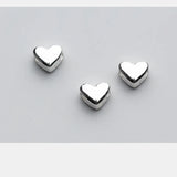 2pcs 925 Sterling Silver Heart Spacer Beads for Bracelets DIY Jewelry Gift