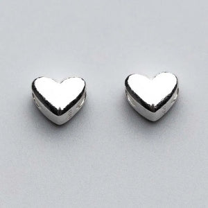 2pcs 925 Sterling Silver Heart Spacer Beads for Bracelets DIY Jewelry Gift