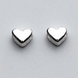 2pcs 925 Sterling Silver Heart Spacer Beads for Bracelets DIY Jewelry Gift