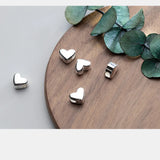 2pcs 925 Sterling Silver Heart Spacer Beads for Bracelets DIY Jewelry Gift