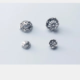 2pcs 925 Sterling Silver Bead Caps 8mm 10mm 12mm Tassel End Cap DIY Jewelry