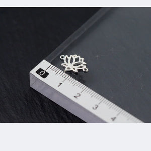 2pcs 925 Silver Lotus Connectors Charm Beads for Bracelets Necklaces