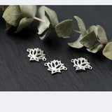 2pcs 925 Silver Lotus Connectors Charm Beads for Bracelets Necklaces