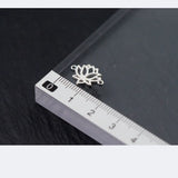 2pcs 925 Silver Lotus Connectors Charm Beads for Bracelets Necklaces