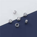 2pcs 925 Silver Smile Face Round Beads 3 Models DIY Jewelry Accessories