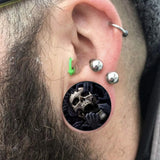 2pcs Skull Ear Gauge Plug Tunnel Stretcher 6mm-25mm Body Piercing Jewelry