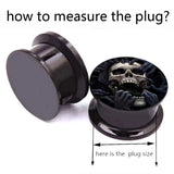 2pcs Skull Ear Gauge Plug Tunnel Stretcher 6mm-25mm Body Piercing Jewelry