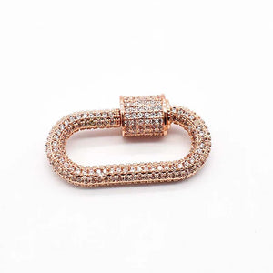 2pcs Oval CZ Bracelet Button Screw Buckle Jewelry Accessories