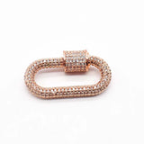 2pcs Oval CZ Bracelet Button Screw Buckle Jewelry Accessories
