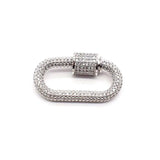 2pcs Oval CZ Bracelet Button Screw Buckle Jewelry Accessories