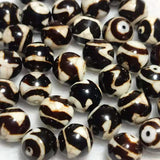 2pcs Dragon Pattern Agate Beads Tibetan Ruyi Tiger Tooth Totem Amulet Dzi Bead