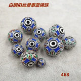 2pcs Enamel Nepal Beads 8-18mm Round Spacer Beads DIY Bracelets Earrings Charm