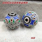2pcs Enamel Nepal Beads 8-18mm Round Spacer Beads DIY Bracelets Earrings Charm