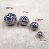 2pcs Enamel Nepal Beads 8-18mm Round Spacer Beads DIY Bracelets Earrings Charm