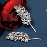 2pcs Rhinestone Leaf Hairpins Hair Clips Women Accessories Girls Hair Pins