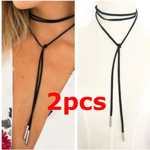 2pcs Choker Necklace Leather Velvet Women Collar Party Jewelry Neck