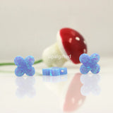 (2pcs/lot) 10mm Synthetic Opal Flower Gems Stone Pendant