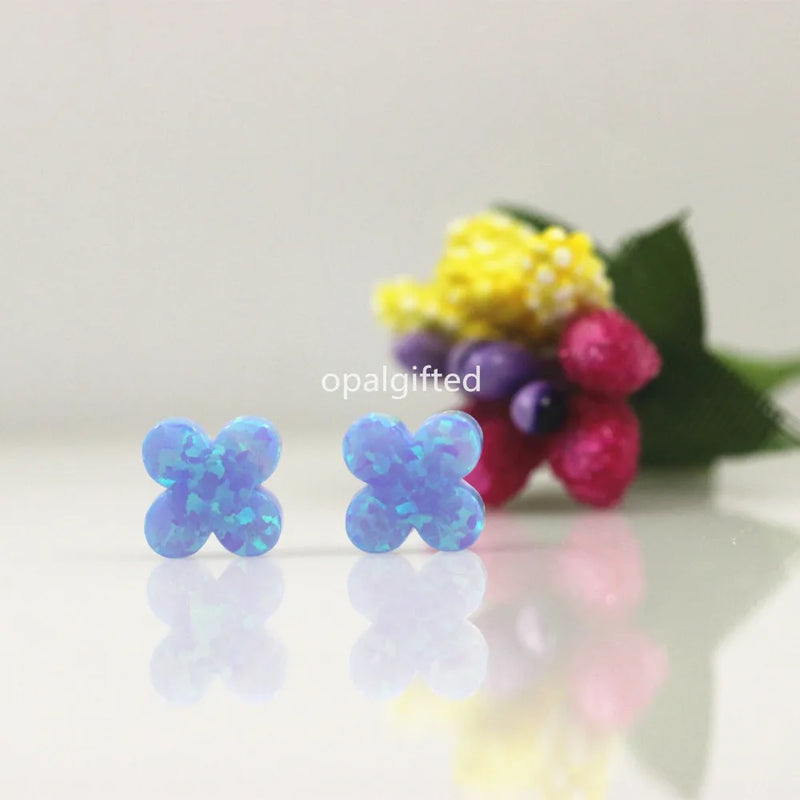 (2pcs/lot) 10mm Synthetic Opal Flower Gems Stone Pendant