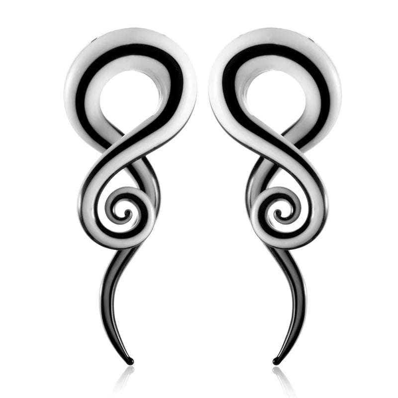 2pcs Glow in the Dark Ear Plugs Tunnels Spiral Taper Earring Gauges