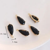 2pcs Glass Pendant Copper Zircon Charms DIY Jewelry Making